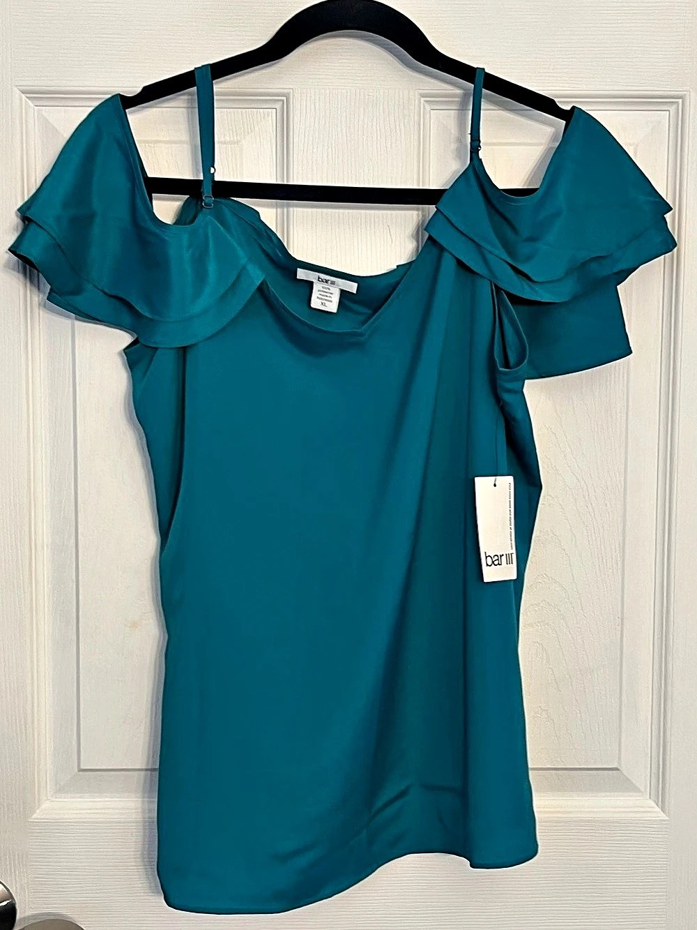 Bar III Cold Shoulder Ruffle Blouse